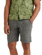 Lucky Brand Mens Chambray Black Linen Cotton Flat Front Shorts, 31W (5798-9) - £55.00 GBP