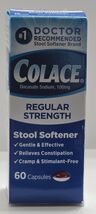 Colace Regular Strength Stool Softener, Capsules, 100mg, 60 Count Exp 11... - $18.99