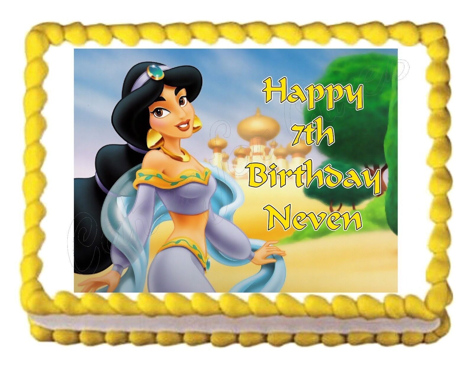 JASMINE (Aladdin) edible cake image birthday cake decoration image frosting - £7.91 GBP