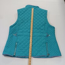 Back in the Saddle Women's 1X Turquoise Quilted Riding Vest Fleece Lined Pockets image 7
