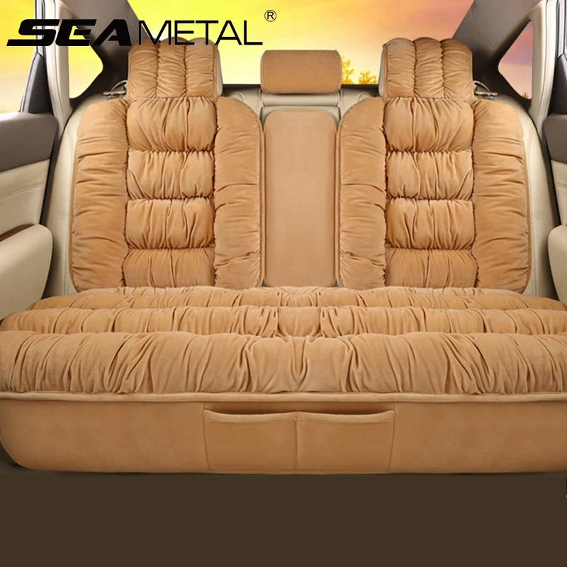 Plush Car Seat Cover Universal Seat Covers Protector Automobiles Seat Cu... - $58.48+