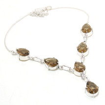 Smoky Quartz Handmade Fashion Ethnic Christmas Gift Necklace Jewelry 18&quot; SA 1836 - £4.78 GBP