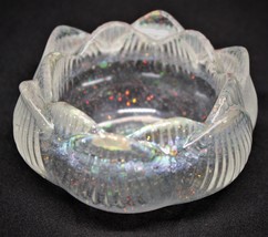 Clear Lotus candle holder with holographic glitter, Mini bowl, Hanging t... - £6.38 GBP+