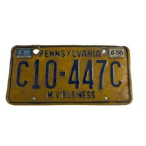 Vintage 1999 Pennsylvania License Plate M.V. Business C10-447C Yellow Di... - $28.04