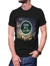 Young wild and free   Black T-Shirt Tees For Men - $19.99