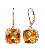 Vintage Noble 14K Yellow Gold Cushion Cut Natural Citrine Diamond for Wo... - $745.44 CAD