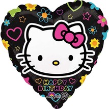 Hello Kitty Tween Neon Heart Foil Mylar Balloon Birthday Party Supplies 18&quot; New - £3.38 GBP