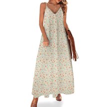 Mondxflaur Classic Floral Summer Dresses for Women V-neck Sleeveless Long Dress - £26.09 GBP