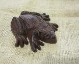 Cast Iron Frog Paper Weight Garden Yard Shelf Decor Figurine 3 1/2&quot; Rust... - £11.00 GBP