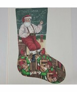 Handpainted Needlepoint Canvas Teach Santa XMAS Stocking Liz Goodrick Di... - $806.13 CAD