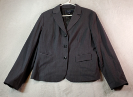 Evan Picone Blazer Jacket Womens Petite 14 Gray Pockets Single Breasted 3 Button - £15.61 GBP