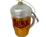 Demdaco Glass Ornament Beer Mug Hand Blown  NWTs Style A Christmas - $8.39