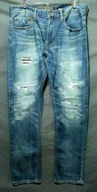 NEW Men&#39;s AE Slim Jeans Faded Destroyed Repair Wash AEO Core Flex Denim $59.95  - £35.14 GBP