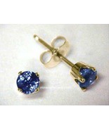 Petite Blue Sapphire 14K Gold Earrings, Ceylon Sapphire Earrings, Blue S... - $470.00