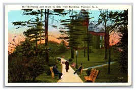 Entrance and Walk to City Hall Passaic New Jersey NJ UNP WB Postcard O17 - £3.85 GBP