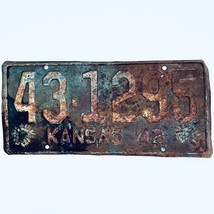 1942 United States Kansas Jewell County Passenger License Plate 43-1295 - £20.23 GBP