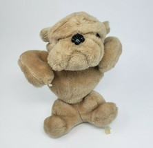 11&quot; Vintage Rushton Co Brown Tan Bull Dog Bulldog Puppy Stuffed Animal Plush Toy - £29.06 GBP
