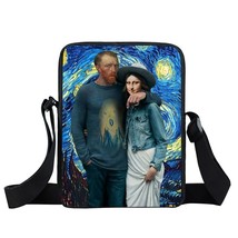 funny Van Gogh / Mona Lisa small shoulder bag women handbag mini messenger bag l - £13.65 GBP