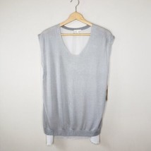 NWT Mystree | Gray Greige Mixed Material Top with Sheer Back, size medium - £17.88 GBP