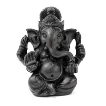 GANESHA STATUE 3.5&quot; Small Black Resin Hindu Elephant God Lord India Figu... - $256.23 MXN