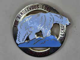 ANCHORAGE ALASKA-&quot;Fur Rendezvous 1980&quot; Lapel Pin-Gold Color-Polar Bear 1... - $15.92