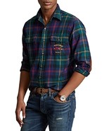 Polo Ralph Lauren Mens Classic Fit Suede-Patch Plaid Workshirt Multicolo... - $178.19 CAD
