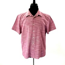 Perry Ellis Short Sleeve Shirt Mens XL Square Bottom Cotton Casual Plumb... - $13.99