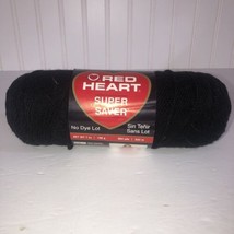 Red Heart Super Saver Yarn Worsted Medium 4 Black 100% Acrylic 7oz 364 y... - $4.84