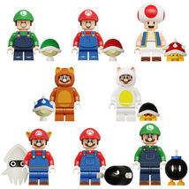8pcs Super Mario Baby Mario Luigi Toad Raccoon Tanooki Mario Minifigures - £15.95 GBP