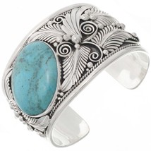Navajo Big Boy Natural Turquoise Bracelet Mens Sterling Silver Cuff s8-8.5 - $988.02+