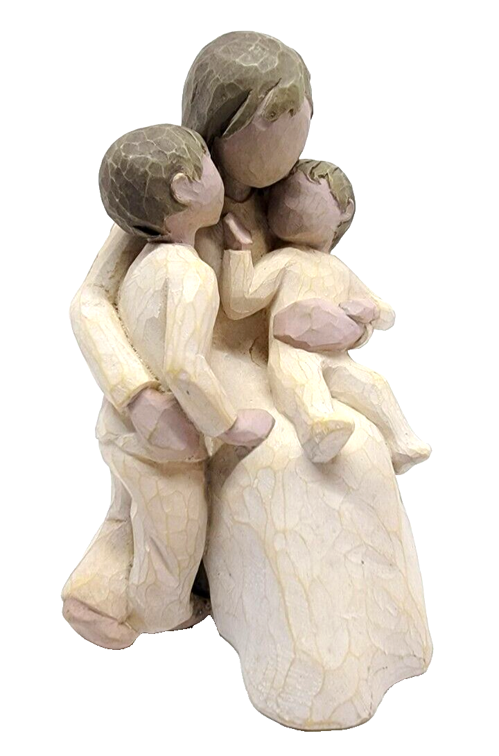 Willow Tree QUIETLY Figurine by Susan Lordi Demdaco 2002 MOTHER WITH CHILDREN - £13.43 GBP