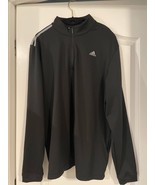 Mens adidas Half Zip Sweater M Medium Black Atheltic Gym Workout - $6.80