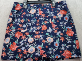 St. John&#39;s Bay Skort Womens Size 32 Navy Floral Cotton Pockets Underwire... - $14.79