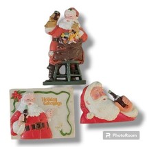 Coca Cola Santa Claus Christmas Holiday Refrigerator Fridge Magnet Set Of 3 1997 - £13.07 GBP