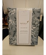 Papyrus King Sheet Set Winter Blues Holiday Holly Christmas 100% Cotton - $1,601.22 MXN