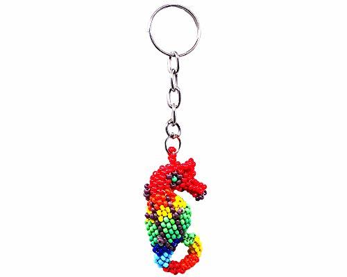 Mia Jewel Shop Seahorse Czech Glass Seed Bead 3D Figurine Keychain Metal Ring -  Item image 2