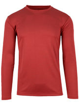 Men&#39;s Moisture Wicking Long Sleeve Performance Crew Neck Tagless Tee Red - $18.87
