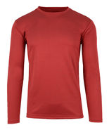 Men's Moisture Wicking Long Sleeve Performance Crew Neck Tagless Tee Red - $18.87