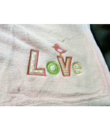 Pink Bird over LOVE Ultra Soft Blanket 30&quot; by 40&quot; by SNUGLY BABY - £35.39 GBP