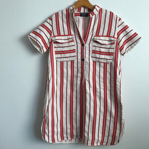 Creatures of the Wind Denim Dress M Red White Stripe Short Sleeve Casual... - $36.07