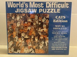 World&#39;s Most Difficult Jigsaw Puzzle Cats Edition Double Sided 529 Piece... - $24.75