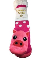 Simply Southern Collection Camper Socks Pink Pig Sherpa Lined Socks  One Size - £9.84 GBP