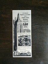 Vintage 1951 Lee Work Cloths Empire State Building Original Ad 721 - $6.64