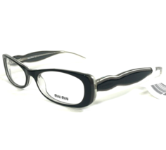 Miu Miu Eyeglasses Frames VMU01C 5BM-1O1 Black Clear Ribbed Rectangle 51-16-135 - £114.88 GBP