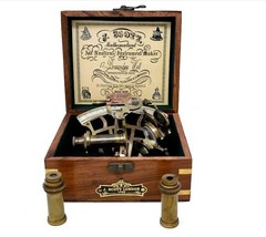 J.SCOTT Sextant Nautical Antique Brass Astrolabe Working Marine Vintage Box Gift - £45.84 GBP