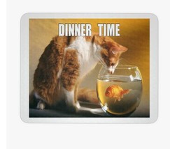 cat dinner time funny meme mousepad - £12.78 GBP