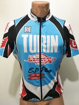 Sugoi M Full Zip Short Sleeve Bike Jersey Turin Blue Black Red Cycling - $29.89