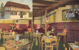 Little Chalet Restaurant Interior Coronado California 1956 linen postcard - $6.93