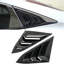 Carbon Look Quarter Window Louver Cover ABS Rear Side For Honda Civic 20... - $20.88