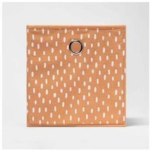 Room Essentials™ ~ 11&quot; Polyester Storage Bin ~ Scattered White Dots on O... - £17.89 GBP